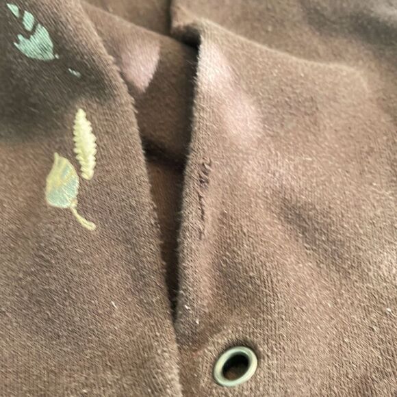 American Eagle Graphic Hoodie Sweatshirt Brown Fleece Long Sleeve Pull-Over M - Picture 9 of 10